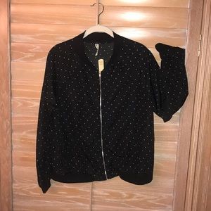 Polka dot lightweight bomber jacket/ Size L